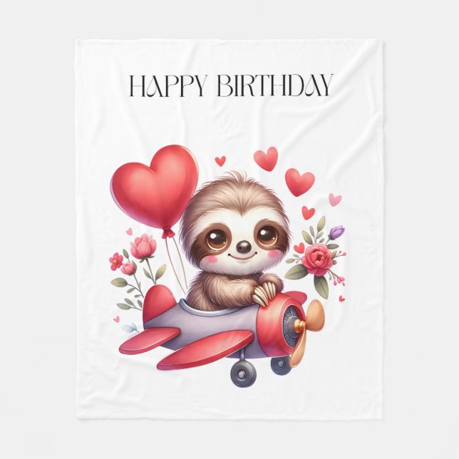 Couverture Polaire Anniversaire Pilote Paresseux (Devant)