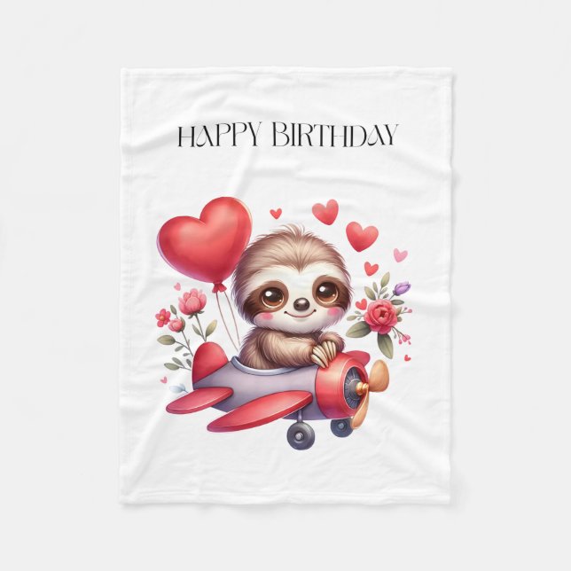 Couverture Polaire Anniversaire Pilote Paresseux (Devant)