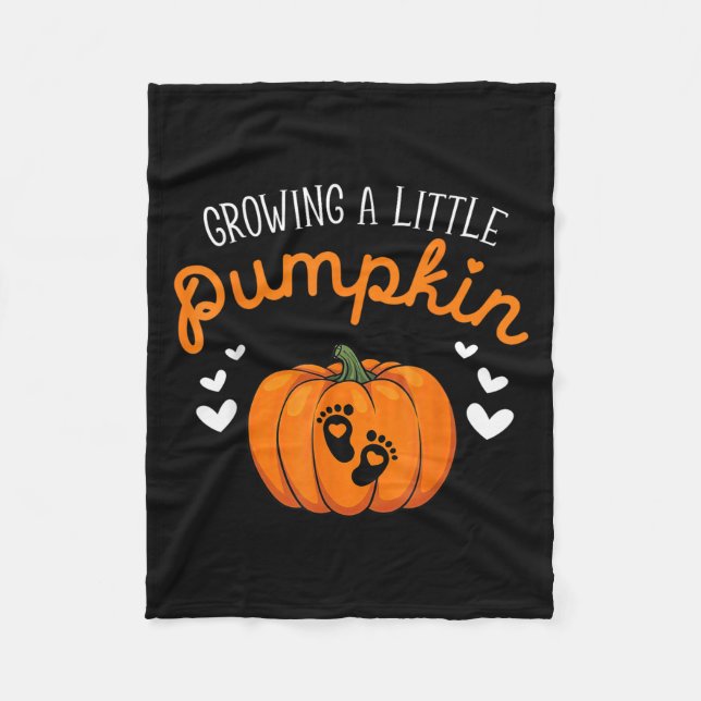 Couverture Polaire Annonce de grossesse Halloween Citrouille qui gran (Devant)