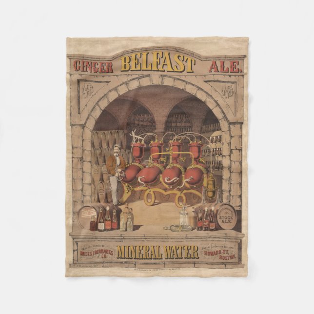 Couverture Polaire Annonce Vintage Pour Belfast Ginger Ale. (Devant)