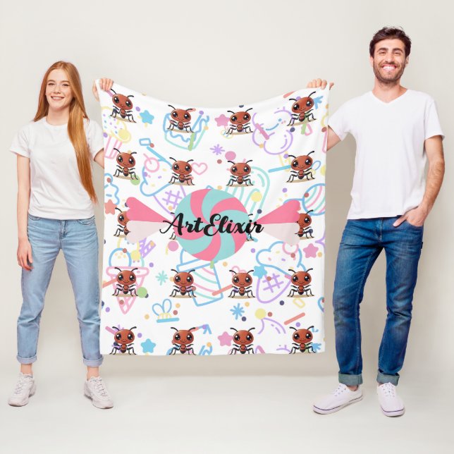 Couverture Polaire Ant Sweet Pastel Color Print (En situation)