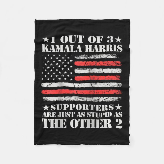 Couverture Polaire Anti Kamala Harris Stupide plaisanterie Drapeau Am (Devant)