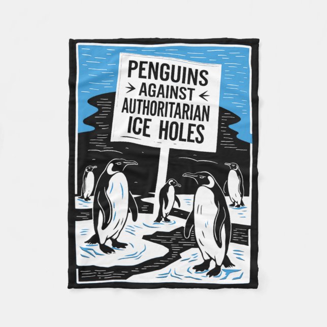 Couverture Polaire Anti Trump Résiste aux pingouins contre les autori (Devant)