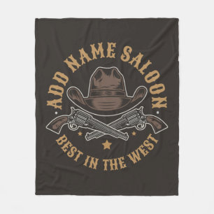 Couverture Polaire Antique Cowboy Guns AJOUTER NOM Old Wild West Salo