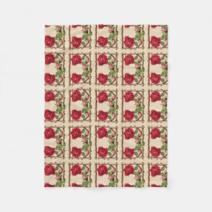 Couverture Polaire Antique victorienne vintage ancienne rose rustique