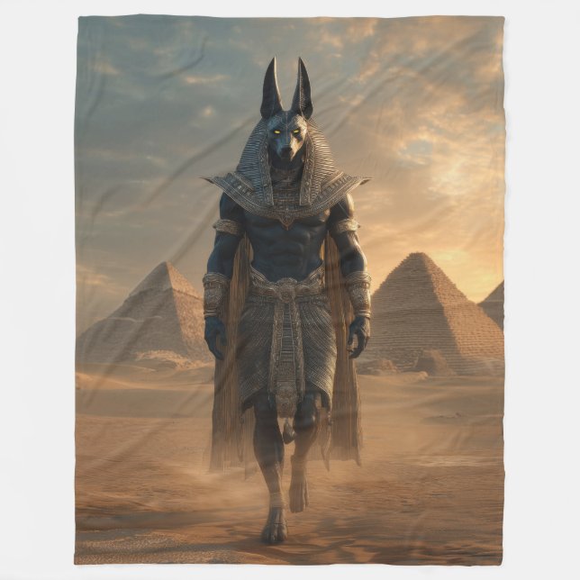 Couverture Polaire Anubis throw blanket – Egyptian Mythology Wall Art (Devant)