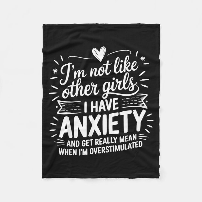 Couverture Polaire Anxiety Humor For Women With Overstimulation  (Devant)