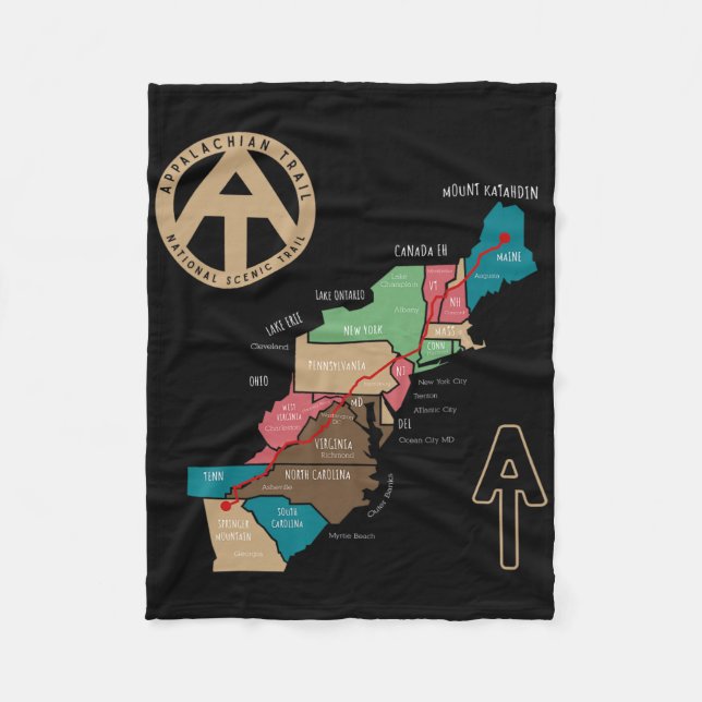 Couverture Polaire Appalachian Trail Hiking Map  (Devant)