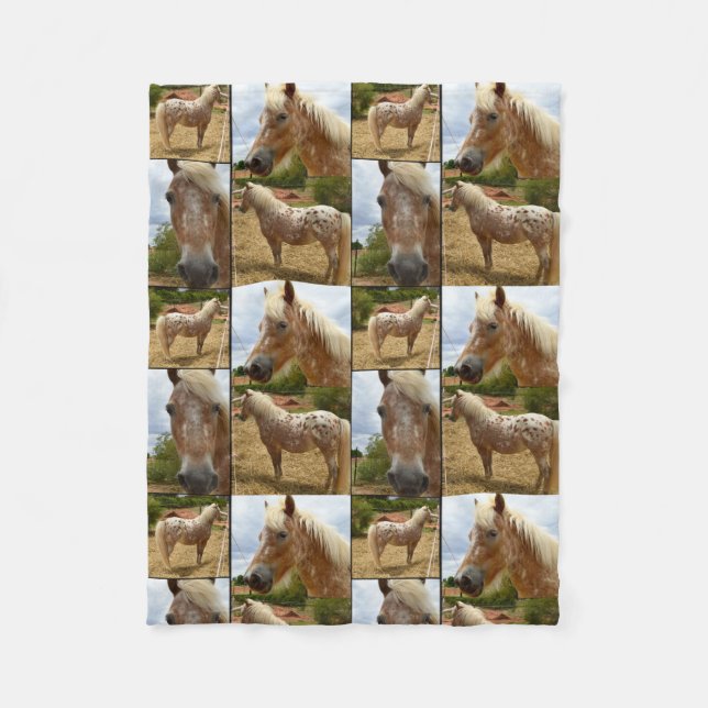 Couverture Polaire Appaloosa Horses Photo Collage, Petit (Devant)
