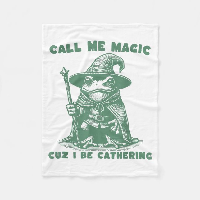 Couverture Polaire Appelle-moi Magic Cuz je rassemble, Grenouille de  (Devant)