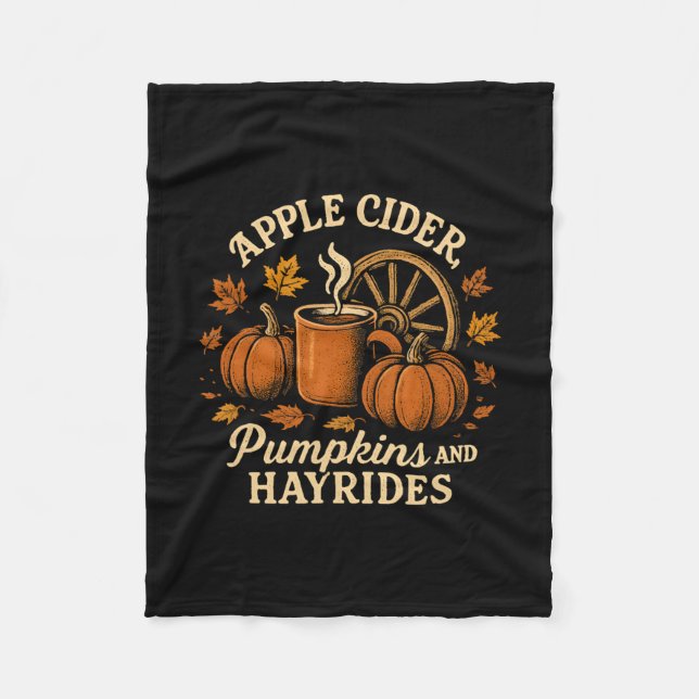 Couverture Polaire Apple Cider Pumpkins And Hayrides Cute Fall  (Devant)
