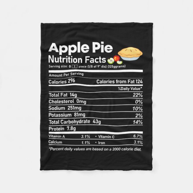 Couverture Polaire Apple Pie Nutrition Facts Fun Thanksgiving Christa (Devant)
