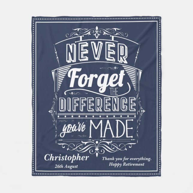 Couverture Polaire Appréciation de retraite N'oubliez jamais (Devant)