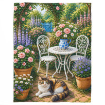 Après-midi dans le jardin, chat
