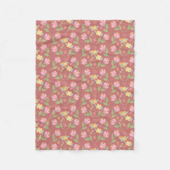 Couverture Polaire Après-midi Rosy Posy  (Devant)