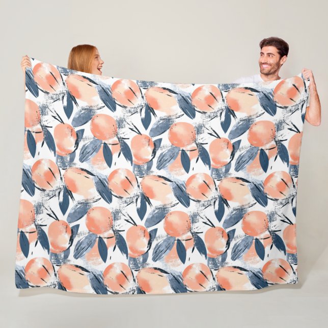 Couverture Polaire Aquarell Pêche Pattern Design (En situation)