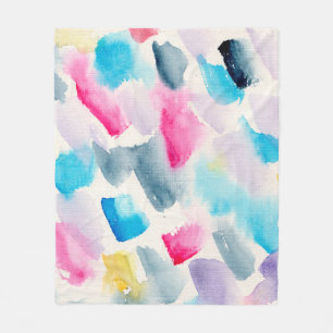 Couverture Polaire aquarelle à la main abstraite brosse traits retour