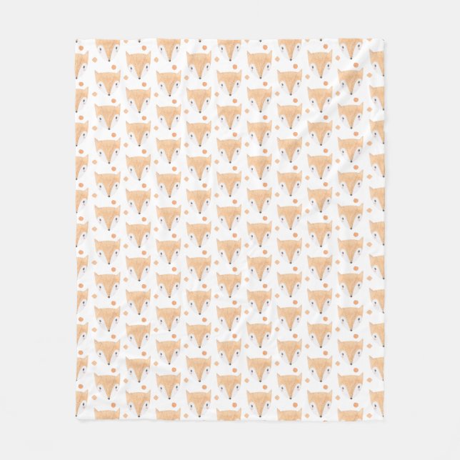 Couverture Polaire Aquarelle adorable Baby Fox Motif (Devant)
