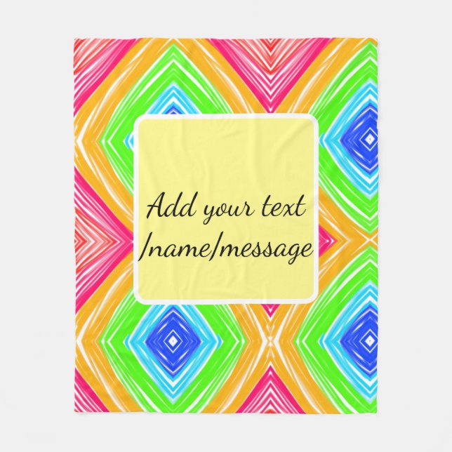 Couverture Polaire Aquarelle arc-en-ciel ajouter un nom texte personn (Devant)