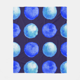 Couverture Polaire Aquarelle Bleue d'hiver Grand Motif