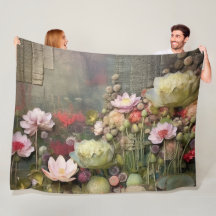 Aquarelle botanique du champ de fleurs Lotus