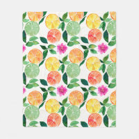 Aquarelle botanique Fruit d'agrumes floraux