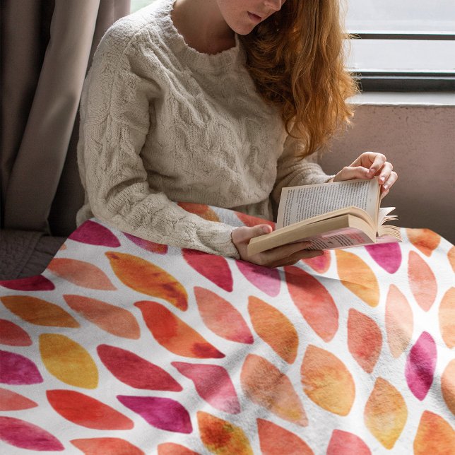 Couverture Polaire Aquarelle brosse a éclaté jaune et orange (Créateur téléchargé)