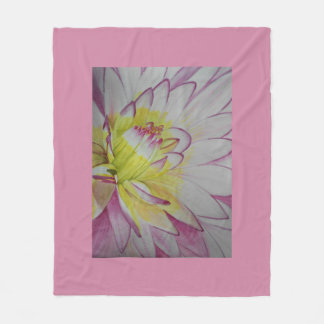 Couverture Polaire Aquarelle de dahlia de nourriture d'âme
