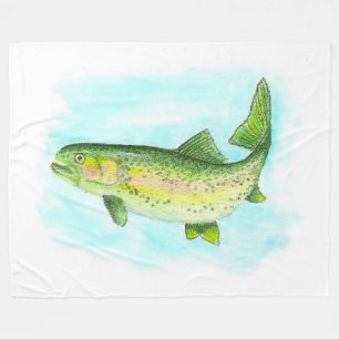Couverture Polaire Aquarelle de la flotte de truites