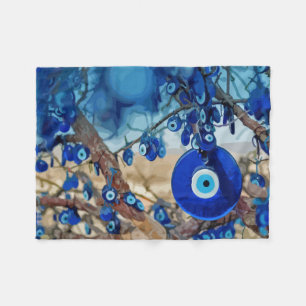 Couverture Polaire Aquarelle de l'arbre décorée de nazars
