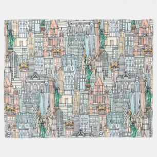 Couverture Polaire aquarelle de New York