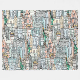 Couverture Polaire aquarelle de New York