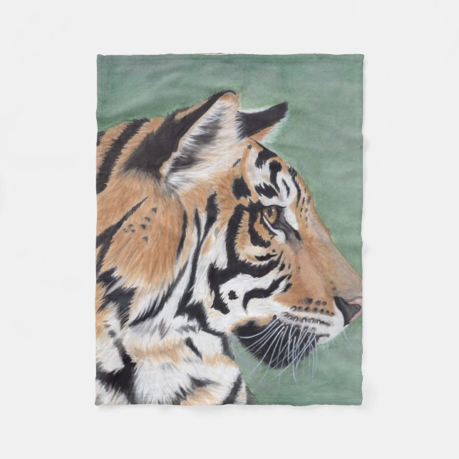 Couverture Polaire Aquarelle de tigre par Miranda (Devant)