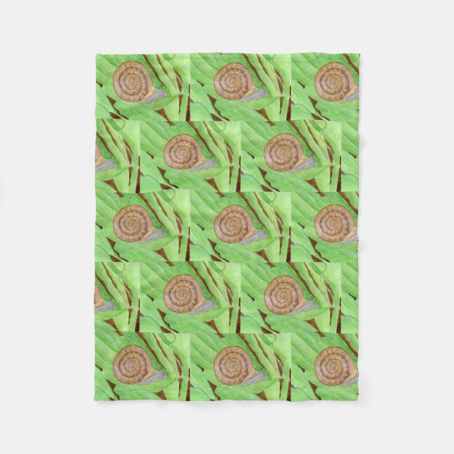 Couverture Polaire Aquarelle des escargots (Devant)