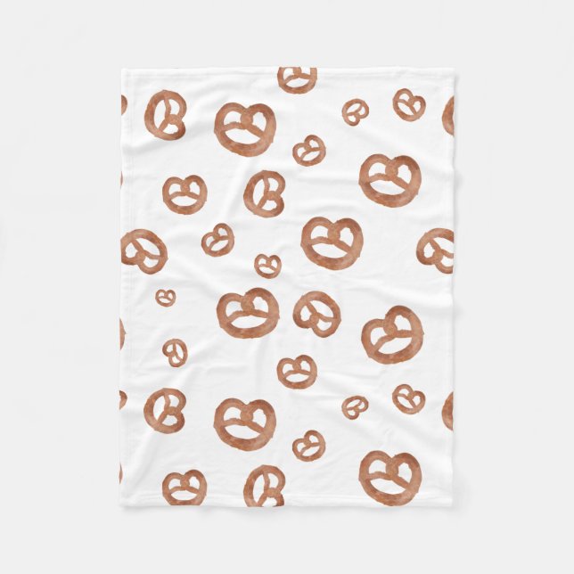 Couverture Polaire Aquarelle douce salée Motif Pretzel (Devant)