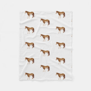 Couverture Polaire Aquarelle équestre Paint Horse américain