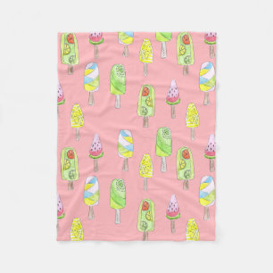 Couverture Polaire Aquarelle esquissée savoureux dessert carto crème
