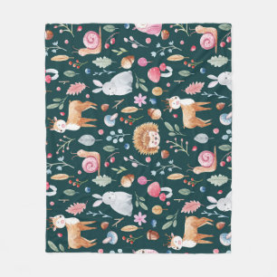 Couverture Polaire Aquarelle Fairy Forest Motif pour enfants