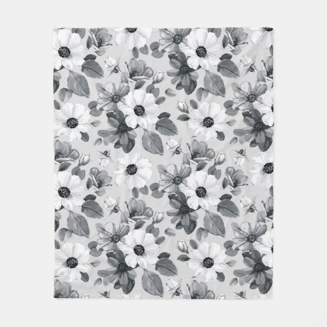 Couverture Polaire Aquarelle fleur sauvage - Illustration Vintage (Devant)