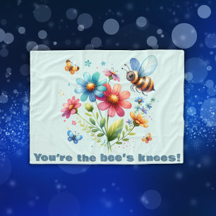 Couverture Polaire Aquarelle florale Monogramme Vous êtes les genoux