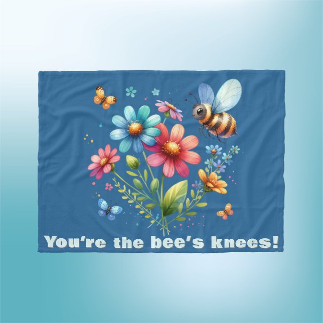 Couverture Polaire Aquarelle florale Monogramme Vous êtes les genoux  (Créateur téléchargé)