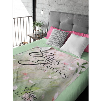 Couverture Polaire Aquarelle florale personnalisée Profitez du voyage