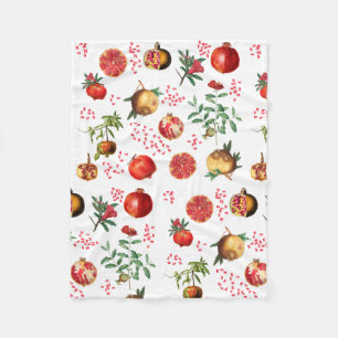 Couverture Polaire Aquarelle grenade Motif de fruits méditerranéen