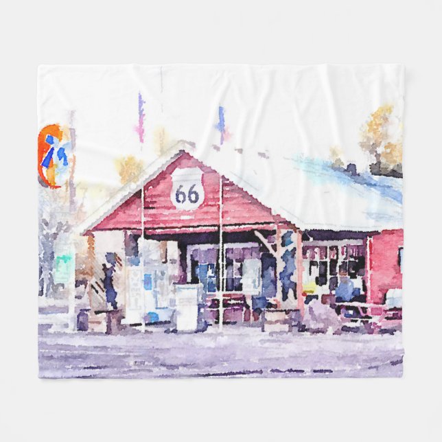 Couverture Polaire Aquarelle historique d'épicerie générale de (Devant (Horizontal))
