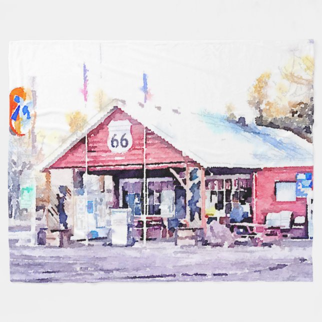 Couverture Polaire Aquarelle historique d'épicerie générale de (Devant (Horizontal))