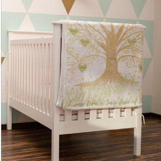 Couverture Polaire Aquarelle Keepsaké arbre de famille personnalisé b