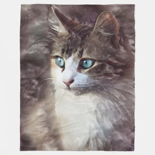 Couverture Polaire Aquarelle Kitten (Devant)