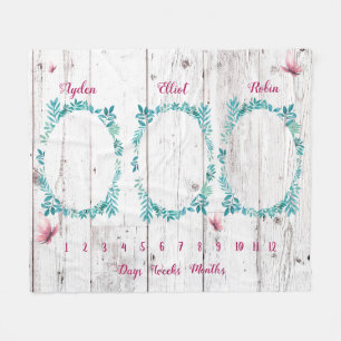 Couverture Polaire Aquarelle mignonne florale triplets jalon fl