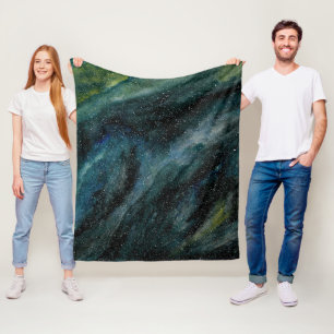 Couverture Polaire Aquarelle moderne Universe main peint Galaxie