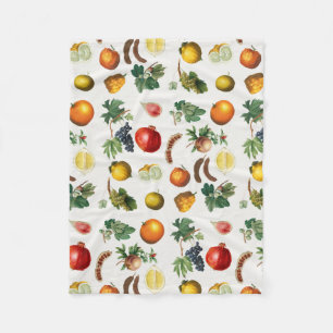 Couverture Polaire Aquarelle Motif de fruits méditerranéen